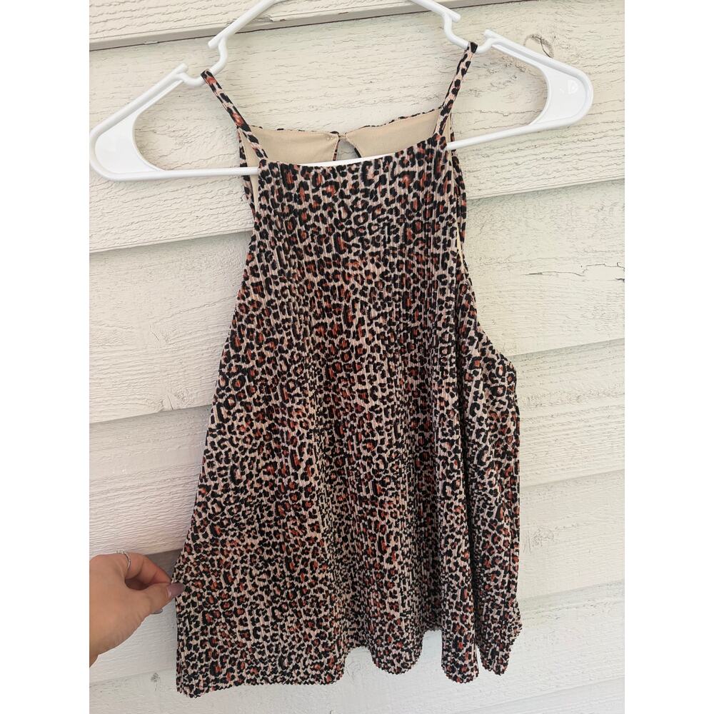 Anthropologie Sunday in Brooklyn Leopard Print Pleated Tank Top Size S Flowy - Picture 2 of 6